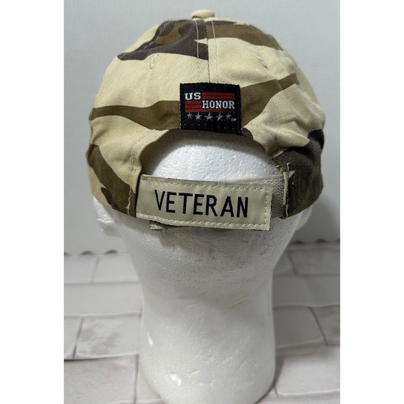 US Honor US Army Veteran Desert Camo Baseball Cap Hat Adjustable Embroidered - Picture 3 of 9